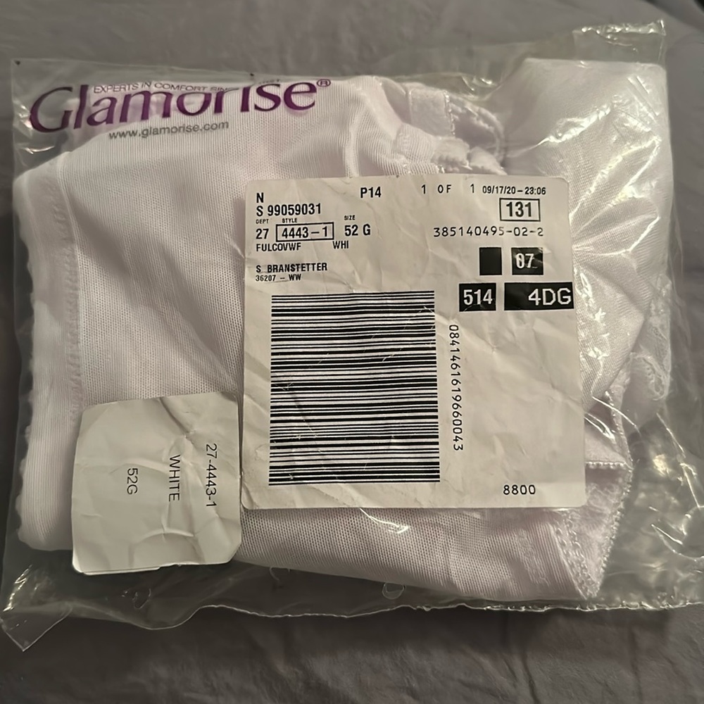 White 52G bra new in package